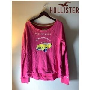 Hollister “Rollin with my Homies” Scoop Neck Sweatshirt Women’s size Large